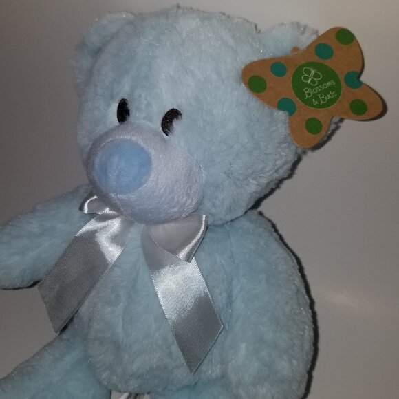 NEW My First Teddy Bear Plush 12" Lovey Toy Baby Boy Blossoms & Buds Evergreen - Picture 2 of 8